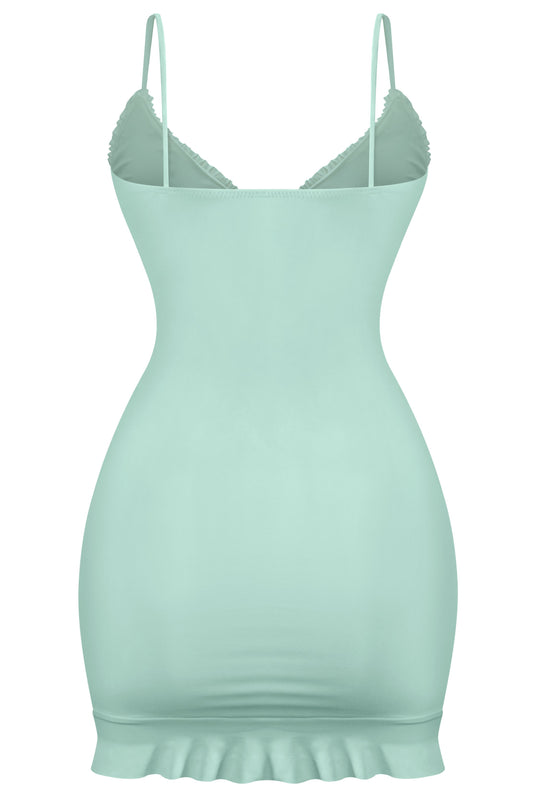 Cami Front Cutout Ruffle Dress Mint