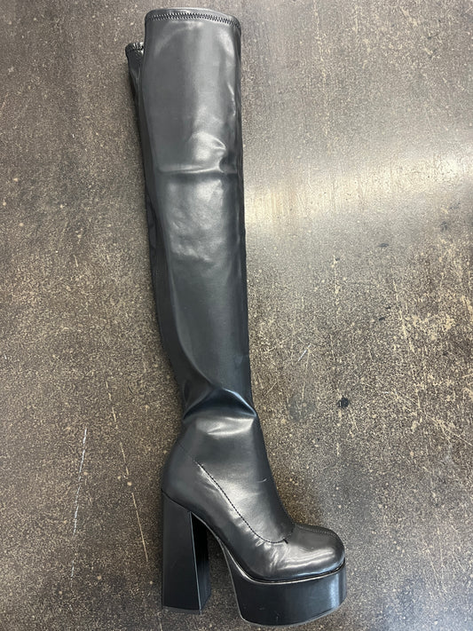 Platform Thigh High Boots Black