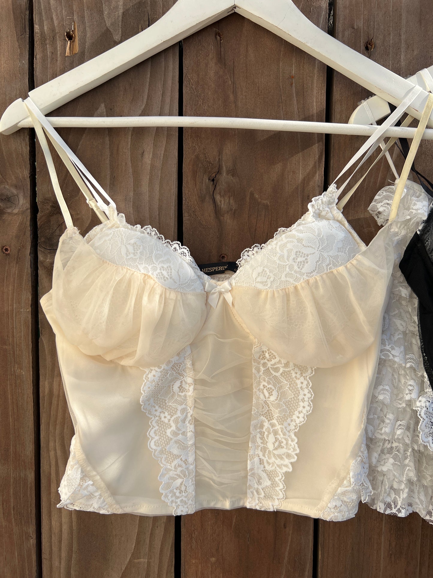 Lace/Mesh Contrast Top