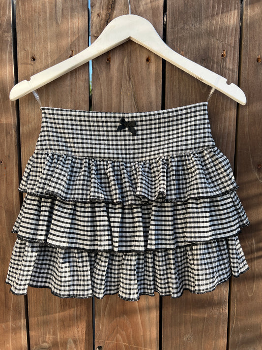 Plaid Layered Skirt