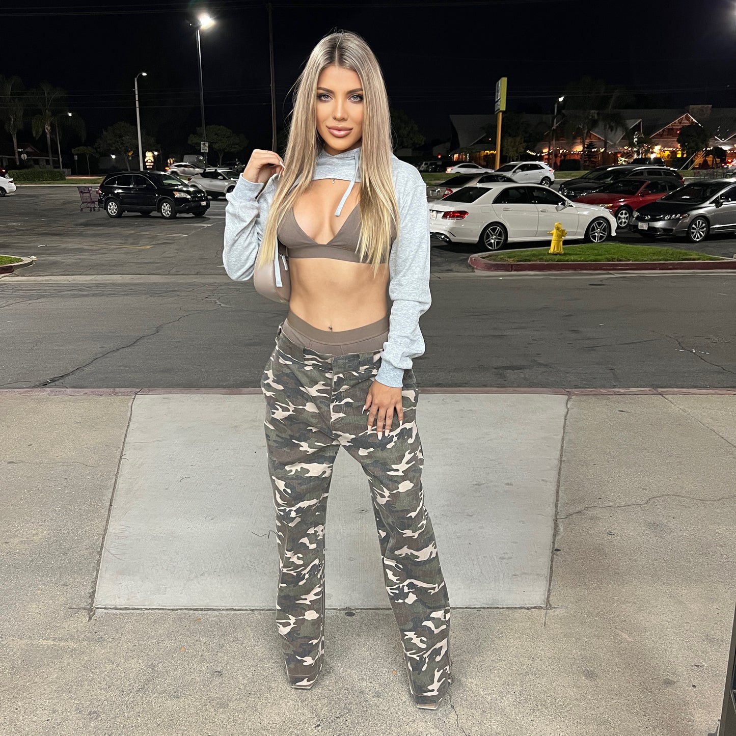 Bolero Hoodie Top Gray