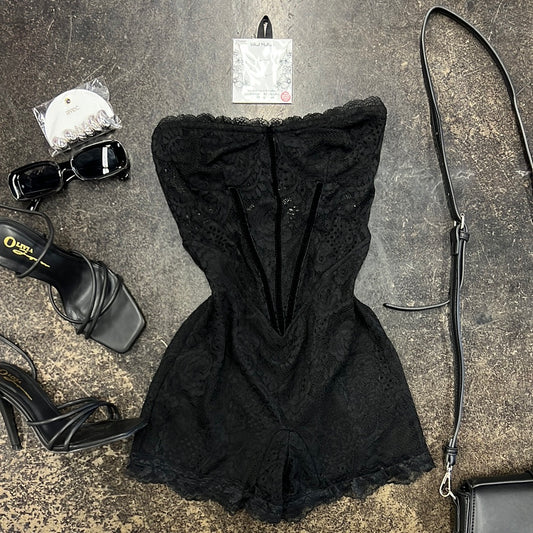 Lace Cupped Out Corset Romper