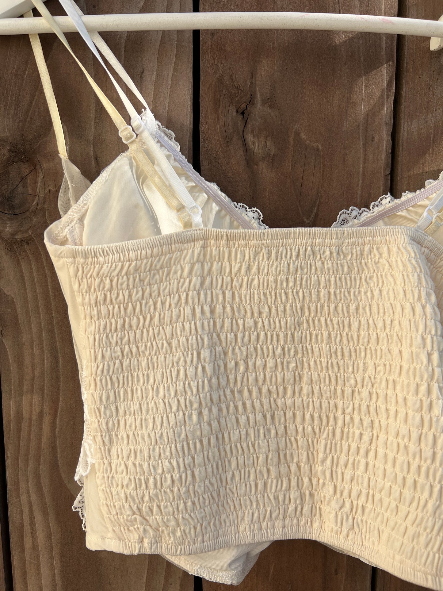 Lace/Mesh Contrast Top