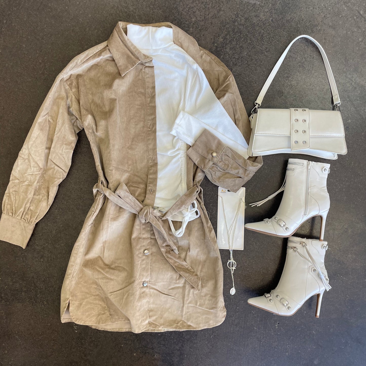 Mocha Cordouroy Button Up Longline Jacket