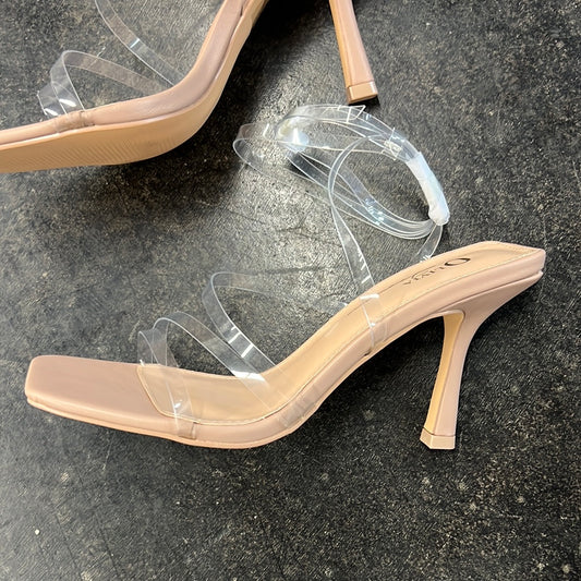 Clear Lace Up Strappy Heels