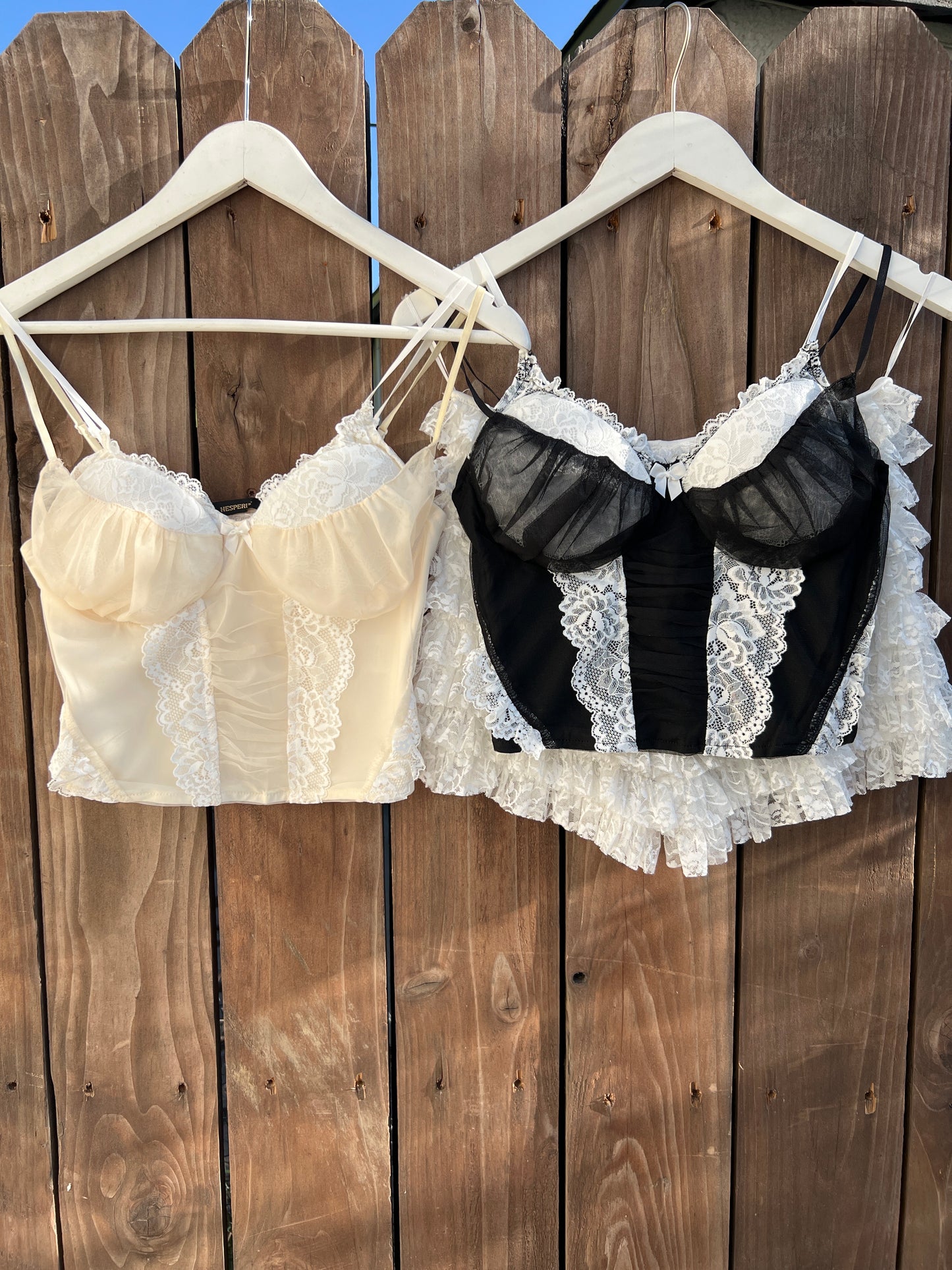 Lace/Mesh Contrast Top