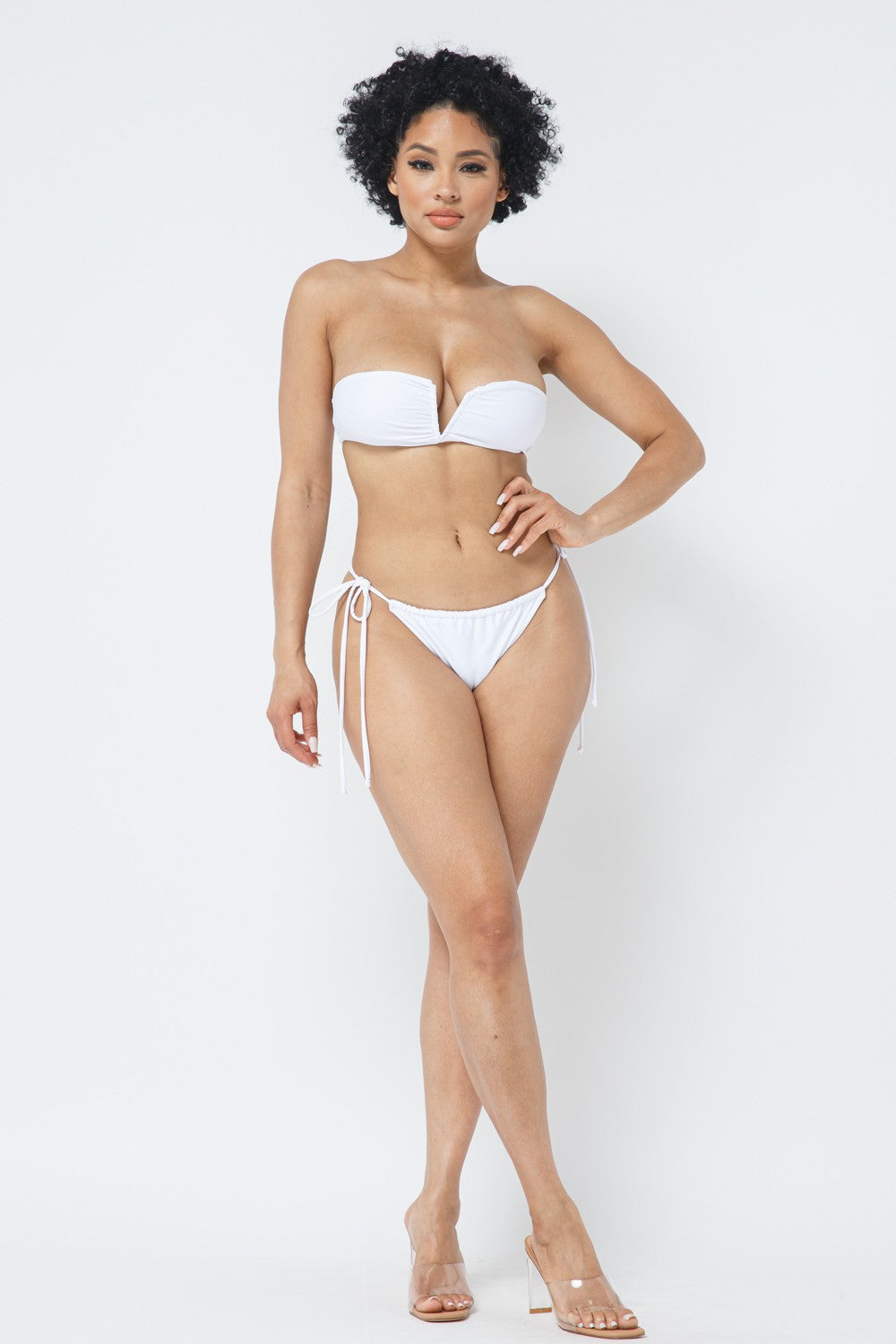 White V Cut Bikini