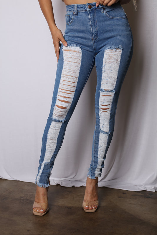 Shreds Hi Rise Skinny Jeans