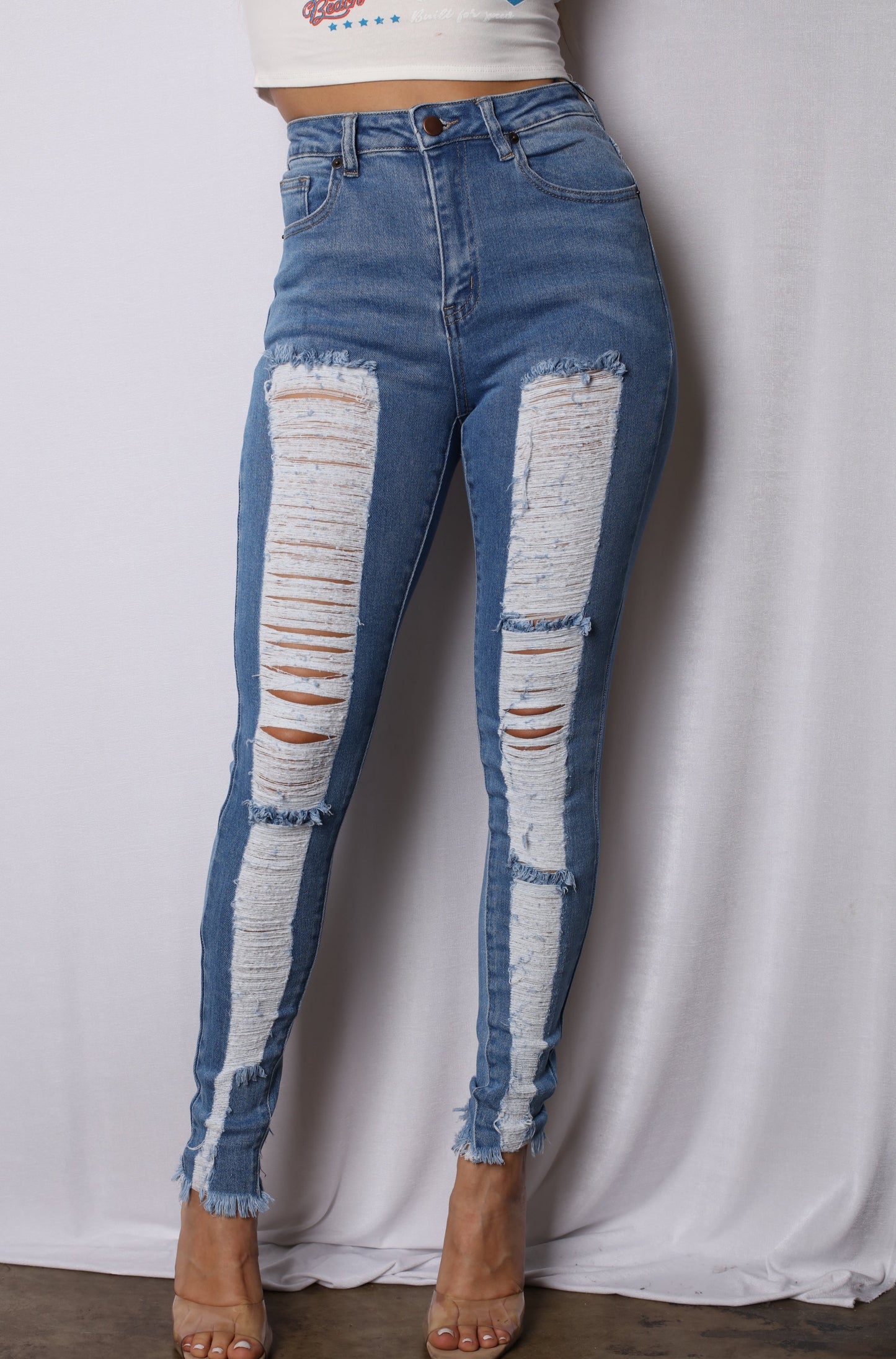 Shreds Hi Rise Skinny Jeans