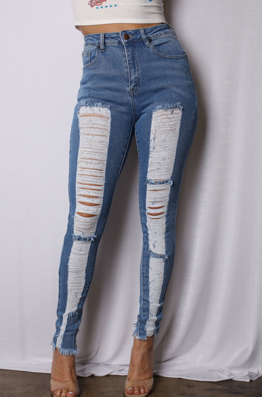 Shreds Hi Rise Skinny Jeans