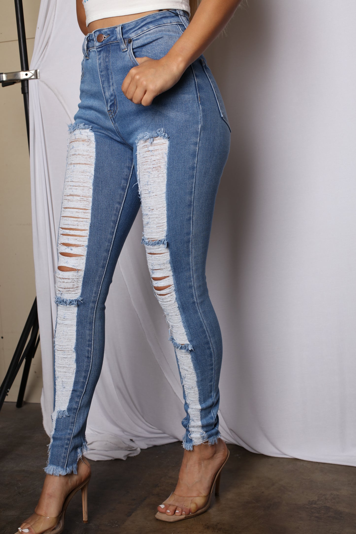 Shreds Hi Rise Skinny Jeans