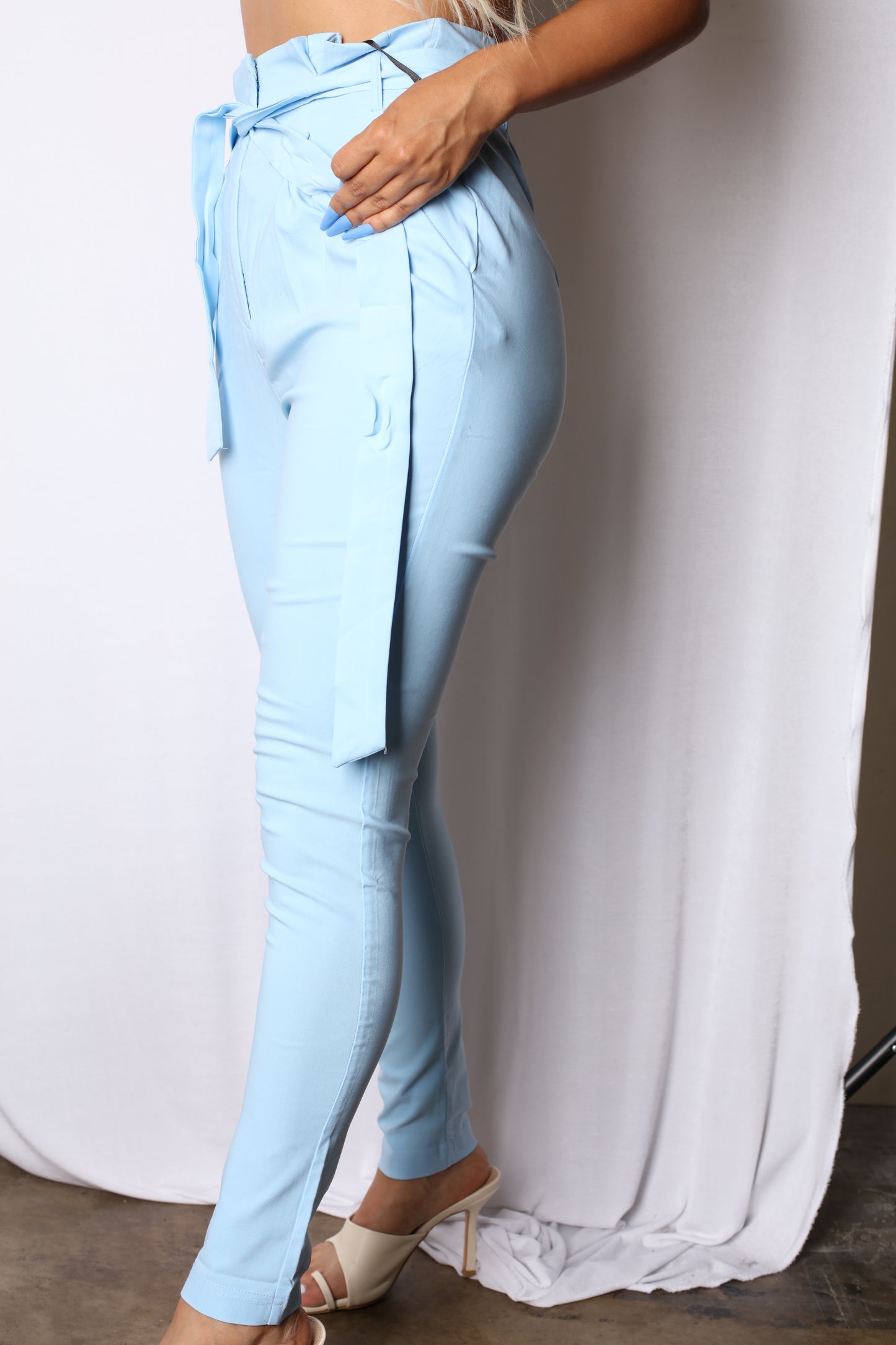Belted Work Pants Baby Blue