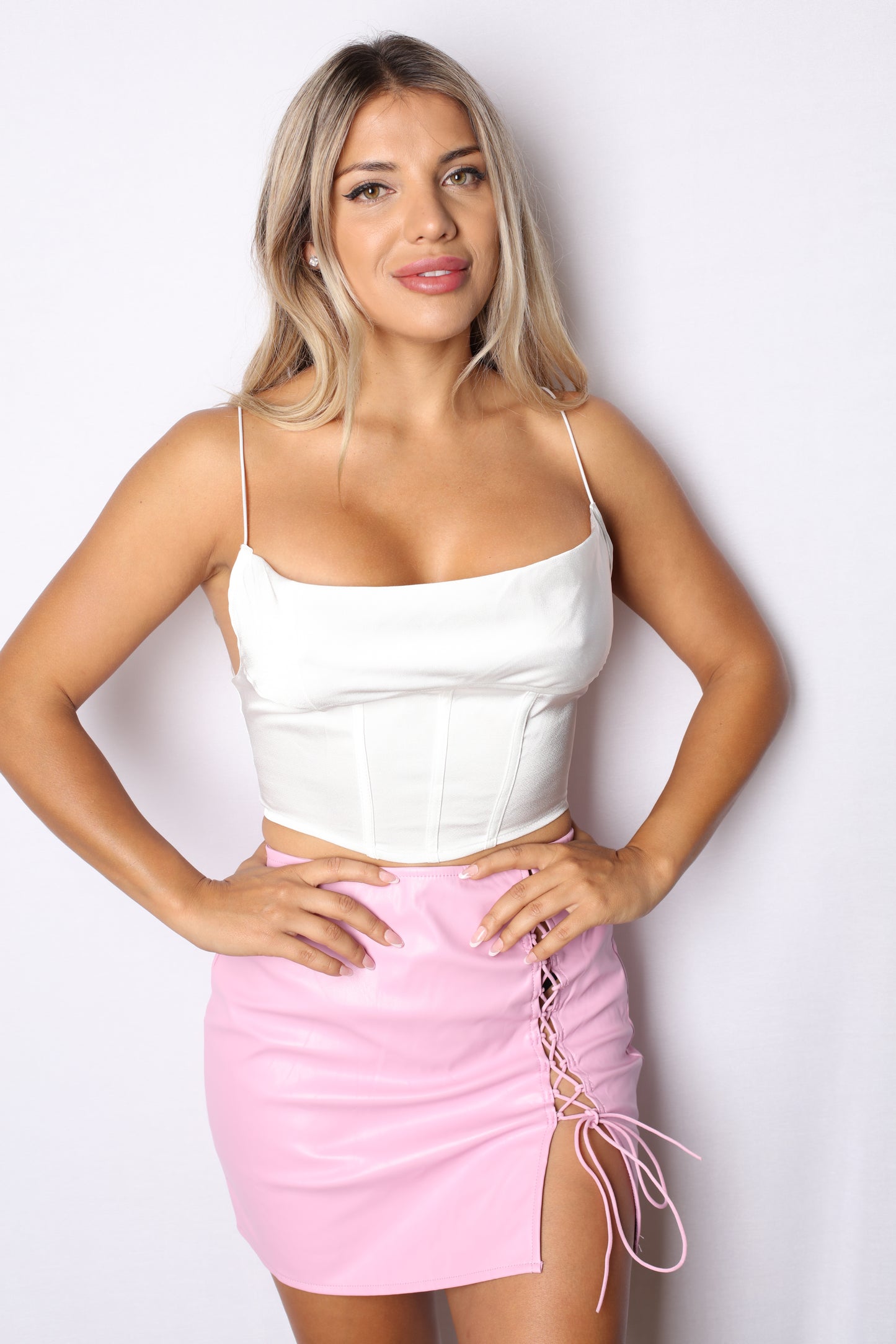 Strappy Corset Top White