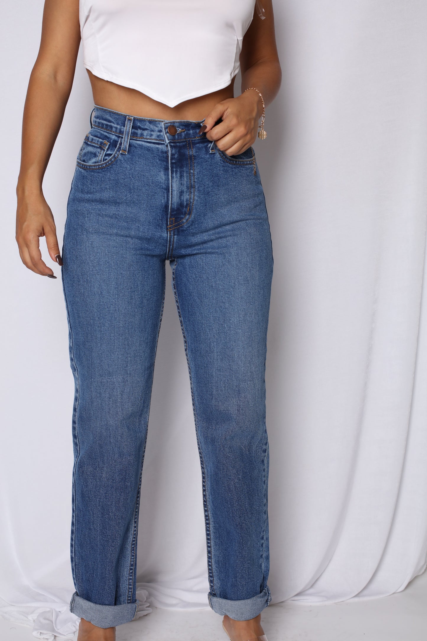 No Rip Heaven Boyfriend Jeans