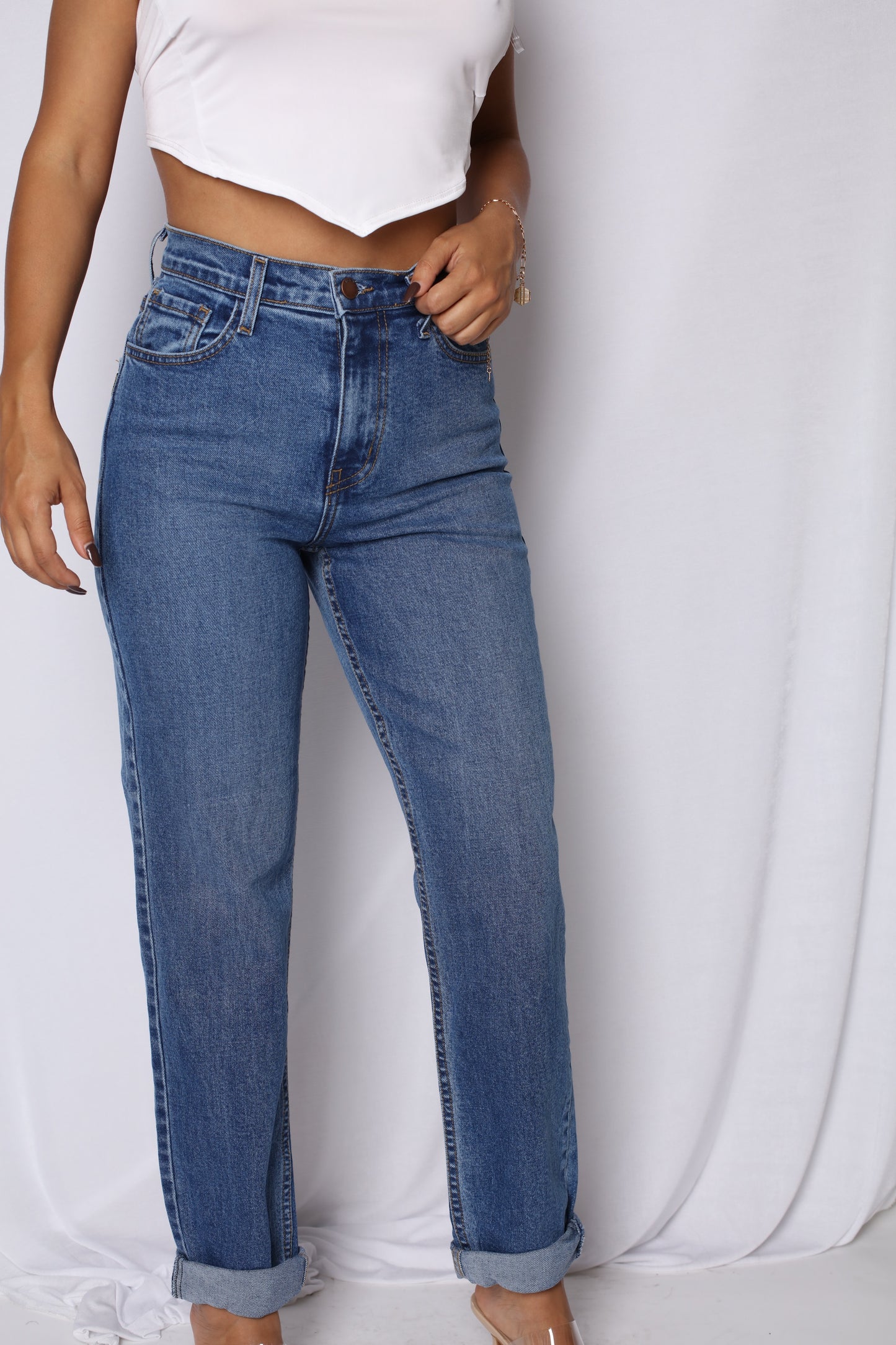 No Rip Heaven Boyfriend Jeans