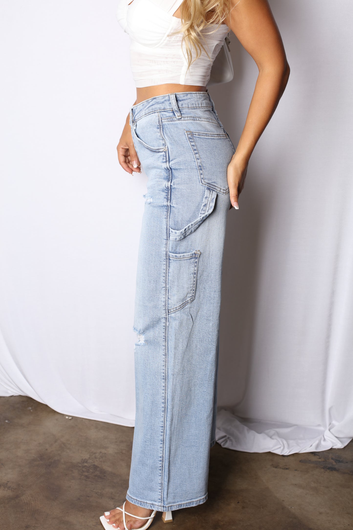 Perfect Fit Stretch Denim Cargo Pants