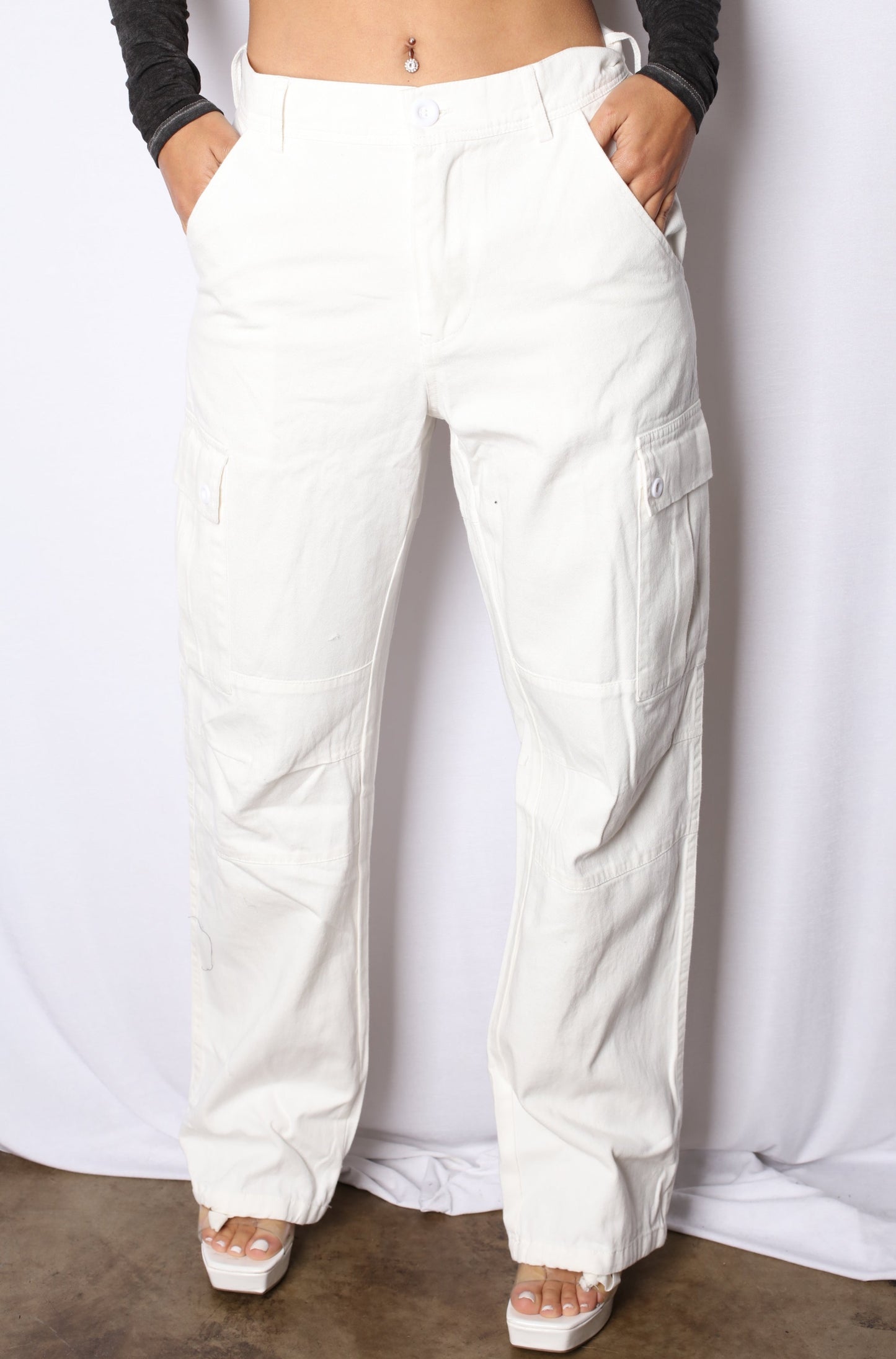 Cargo Pants Jogger/Wide Leg White