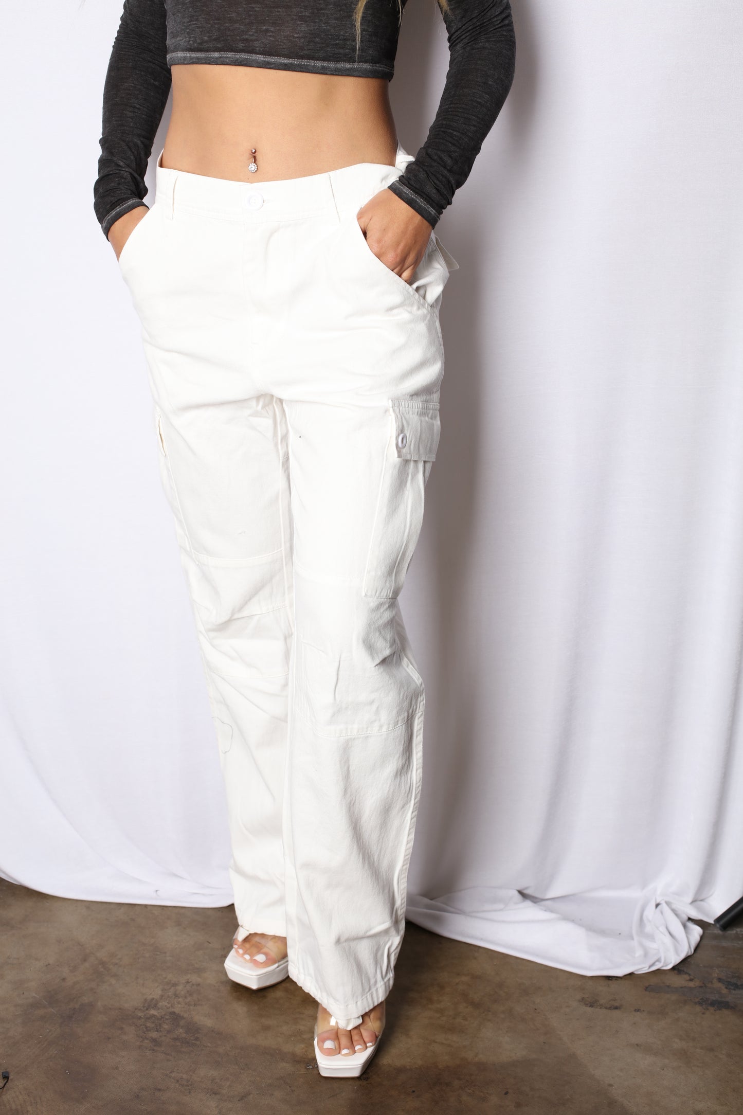 Cargo Pants Jogger/Wide Leg White