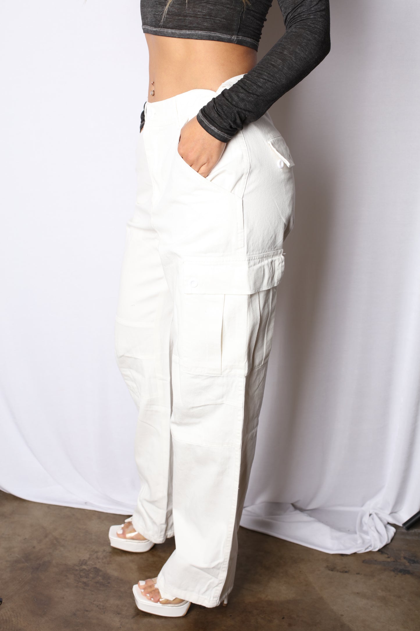 Cargo Pants Jogger/Wide Leg White