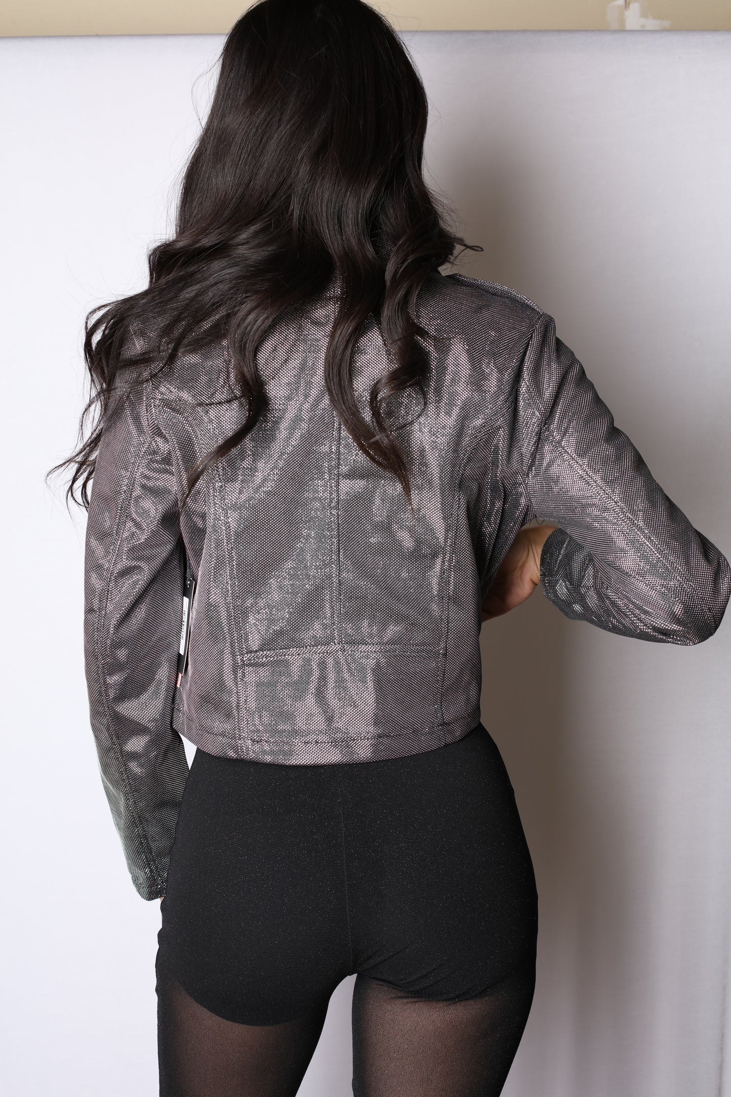 Silver Shiny Moto Jacket