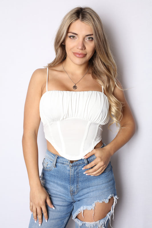 Spring Things Stretch Corset Top White
