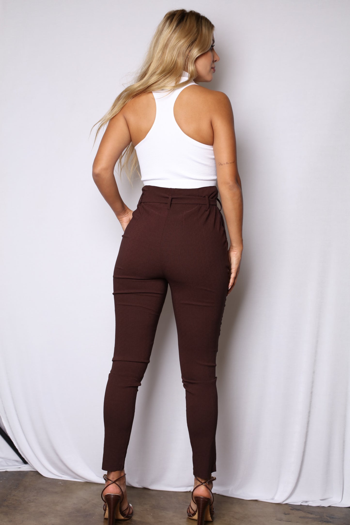 Chocolate Tie Front Trousers