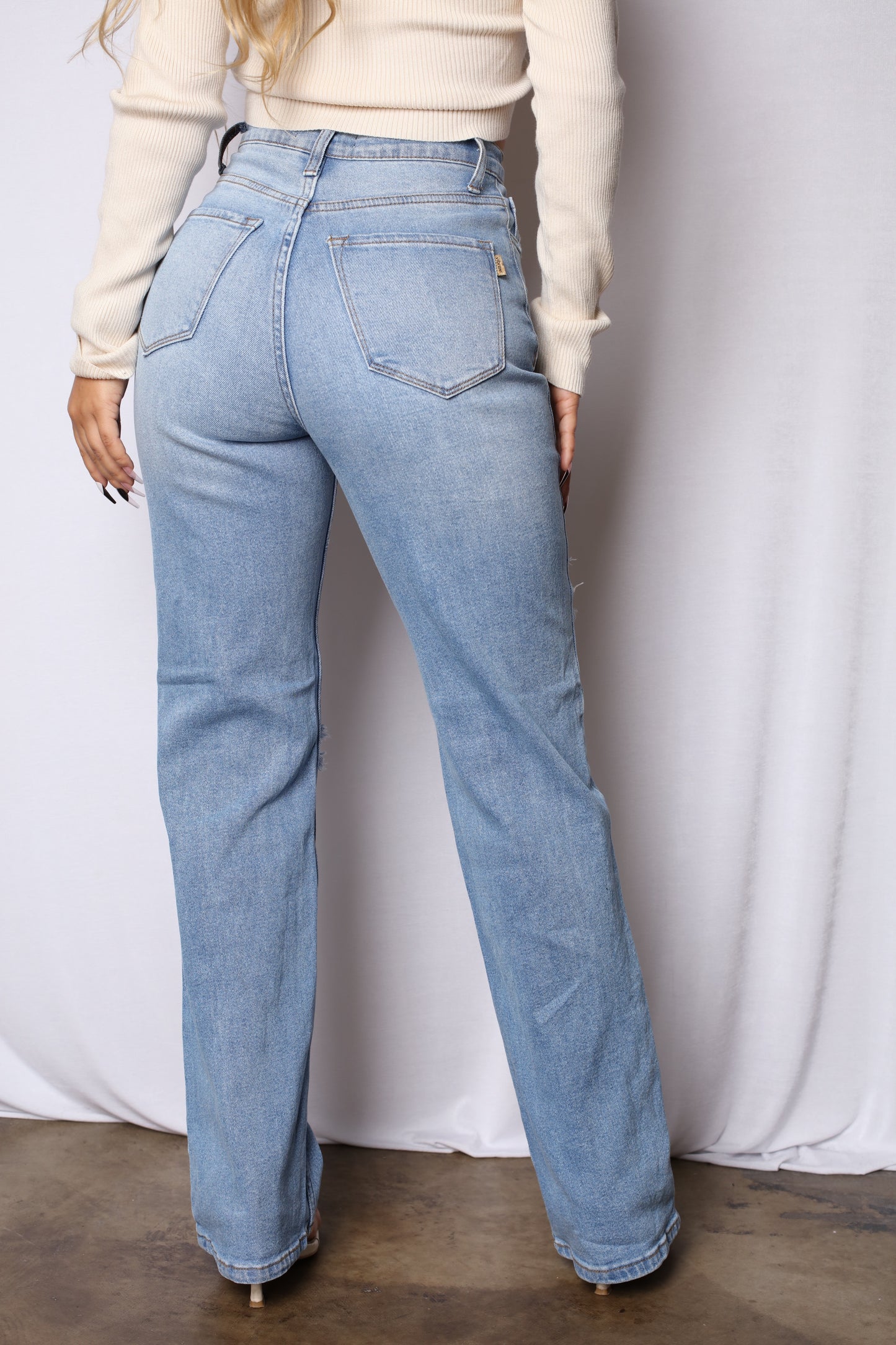 Wide Leg Boyfriend Straight Fit Jeans