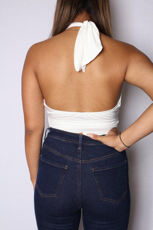 Wrap Around Corset Top White
