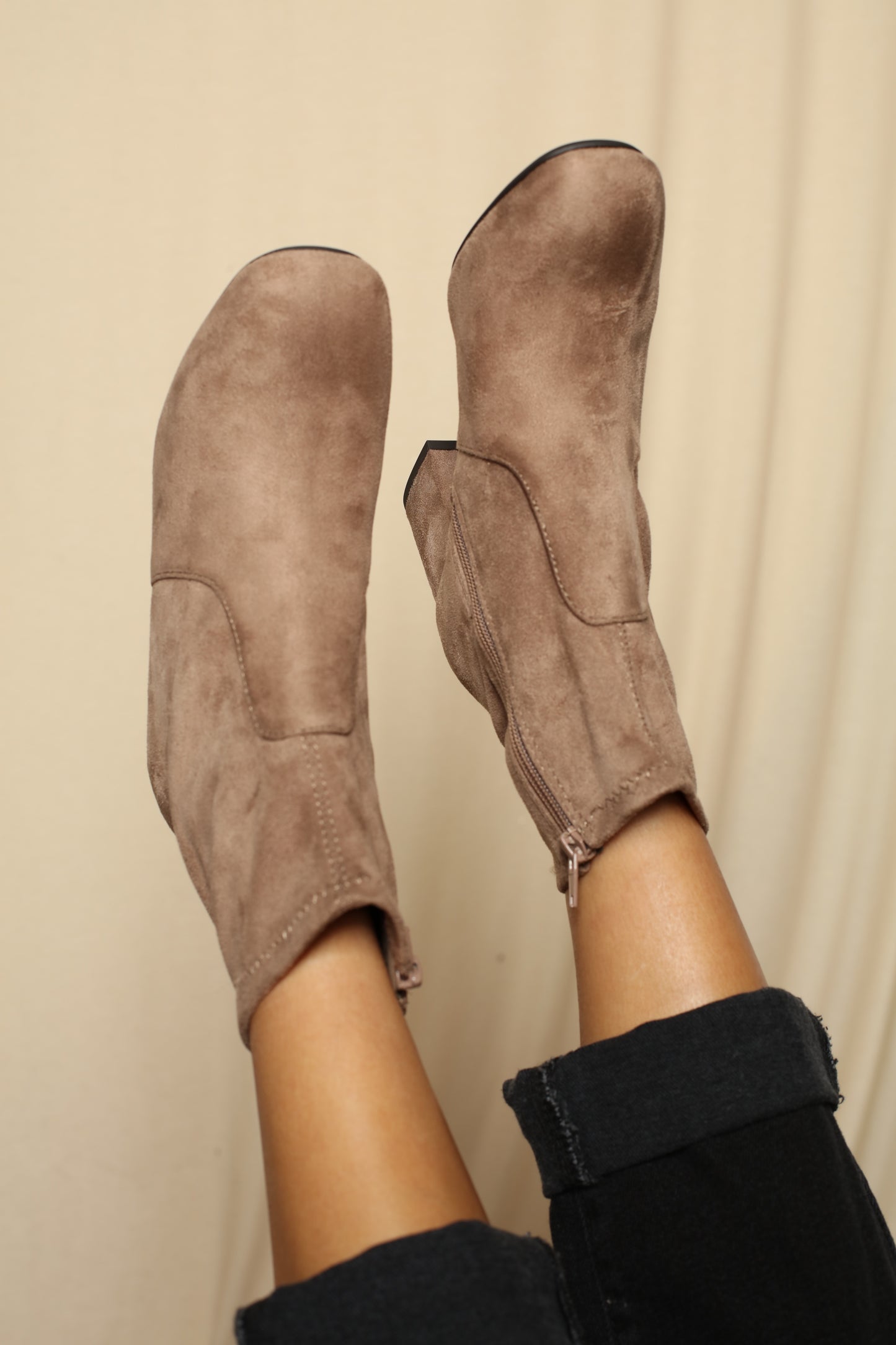 Big Attitude Nude Suede Boots