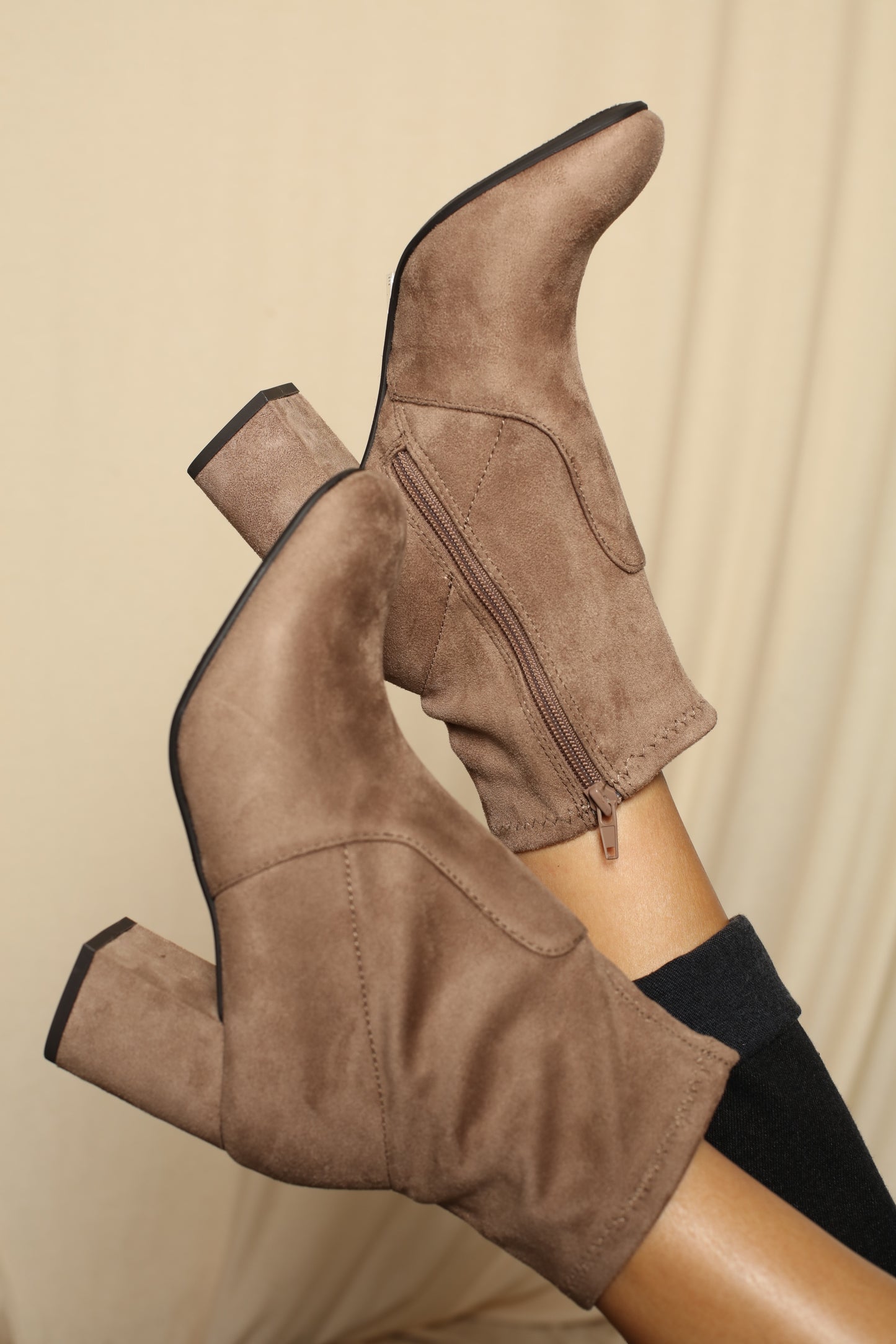 Big Attitude Nude Suede Boots