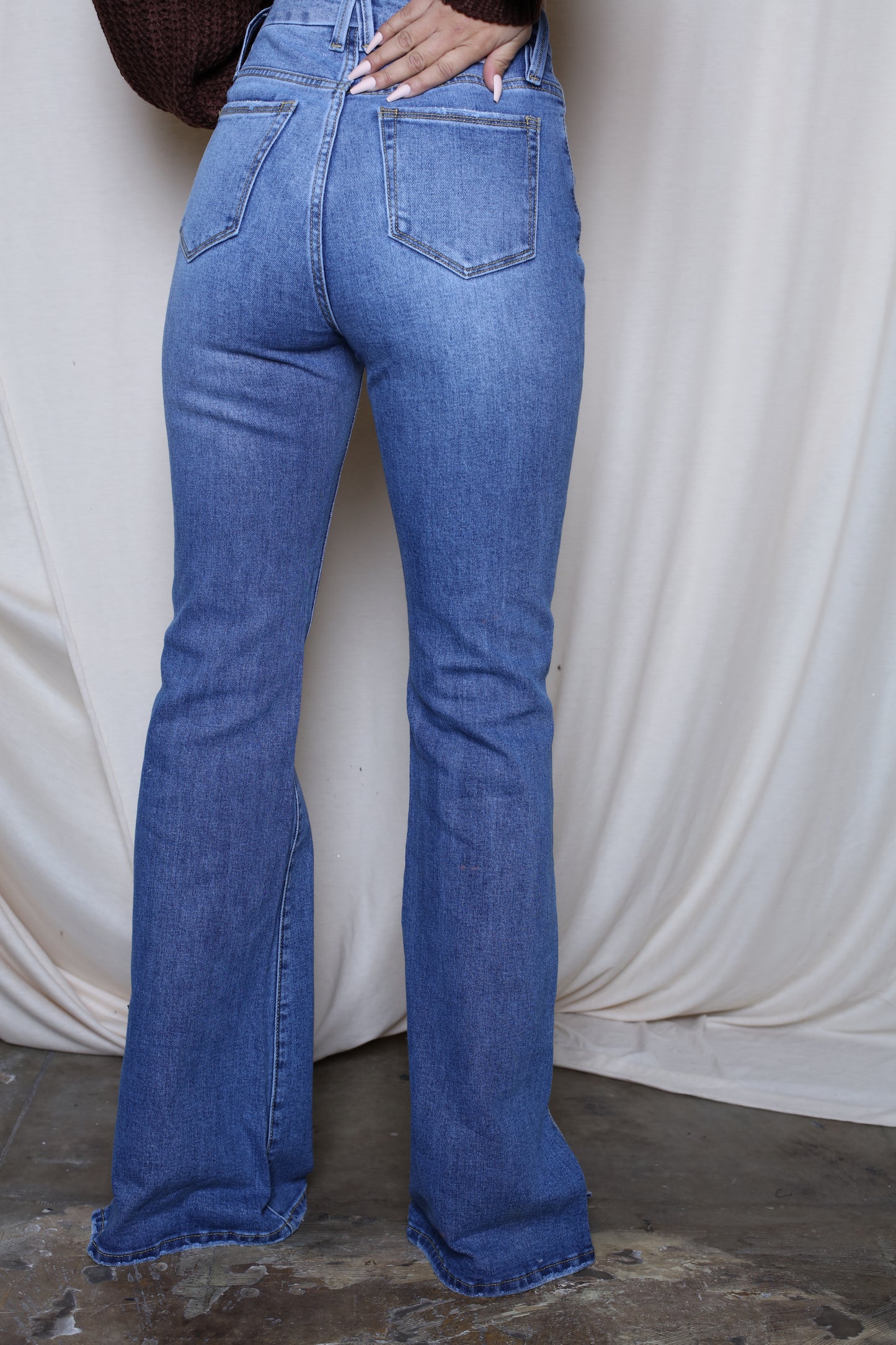 High Rise Split Bell Bottom Jeans