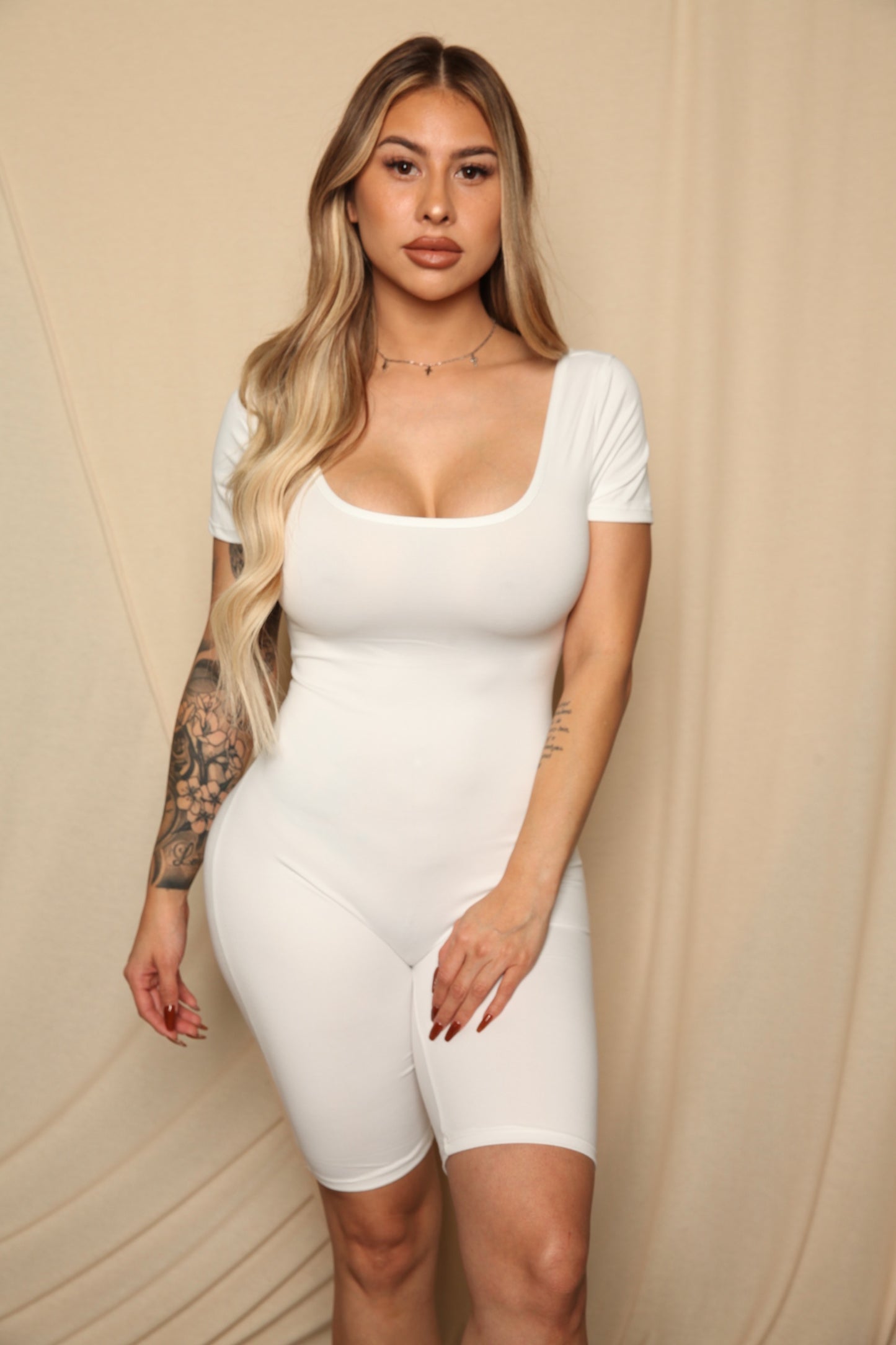 White Tee Romper