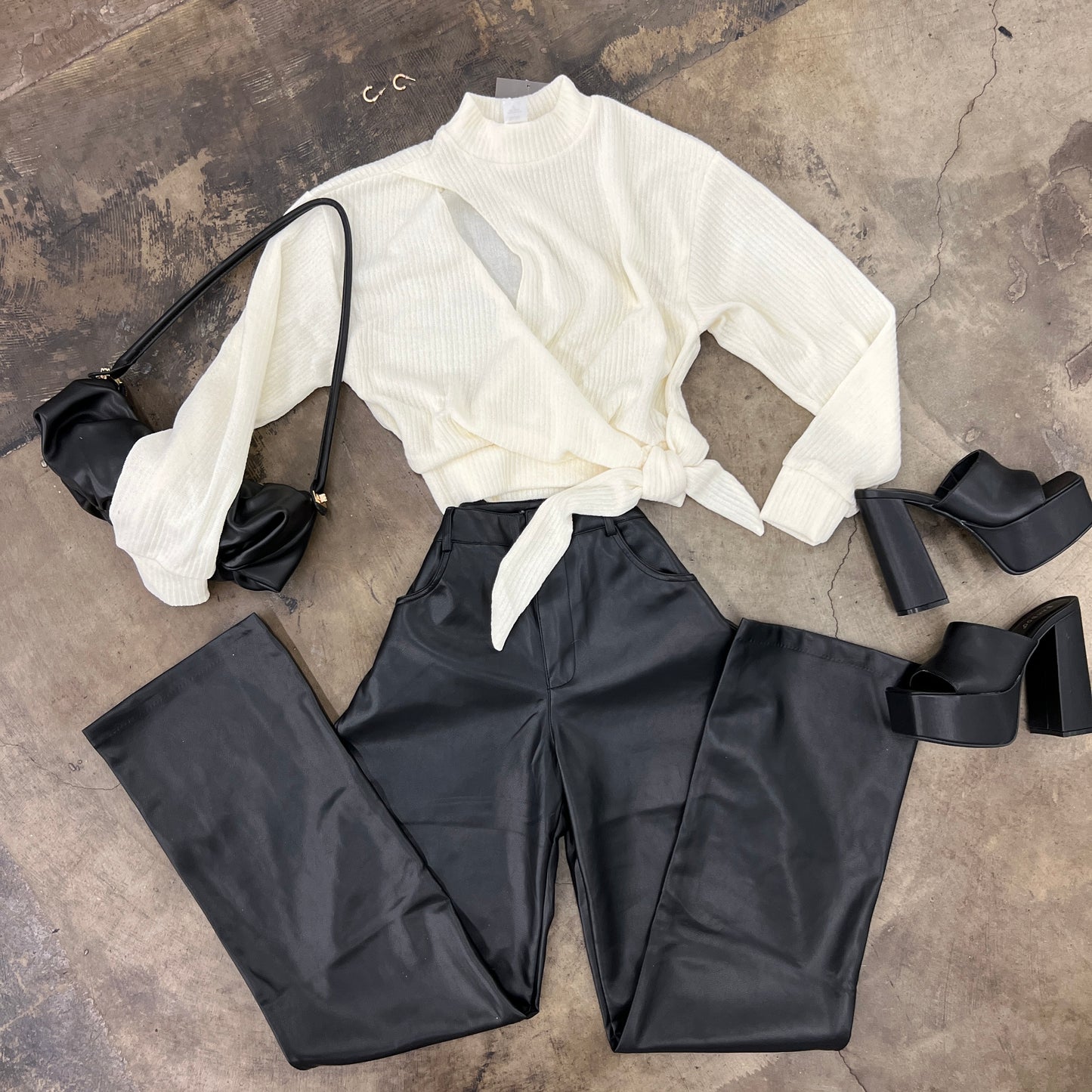 Wrap Peekaboo Turtle Neck Sweater