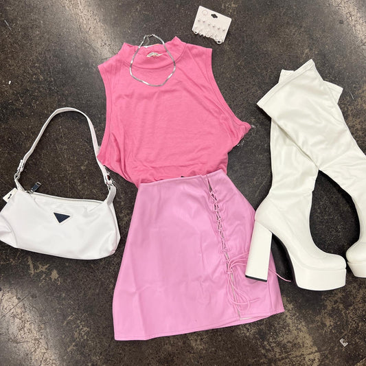 Platform Knee High Boots White