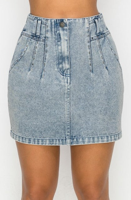 Side Pocket Denim Skirt