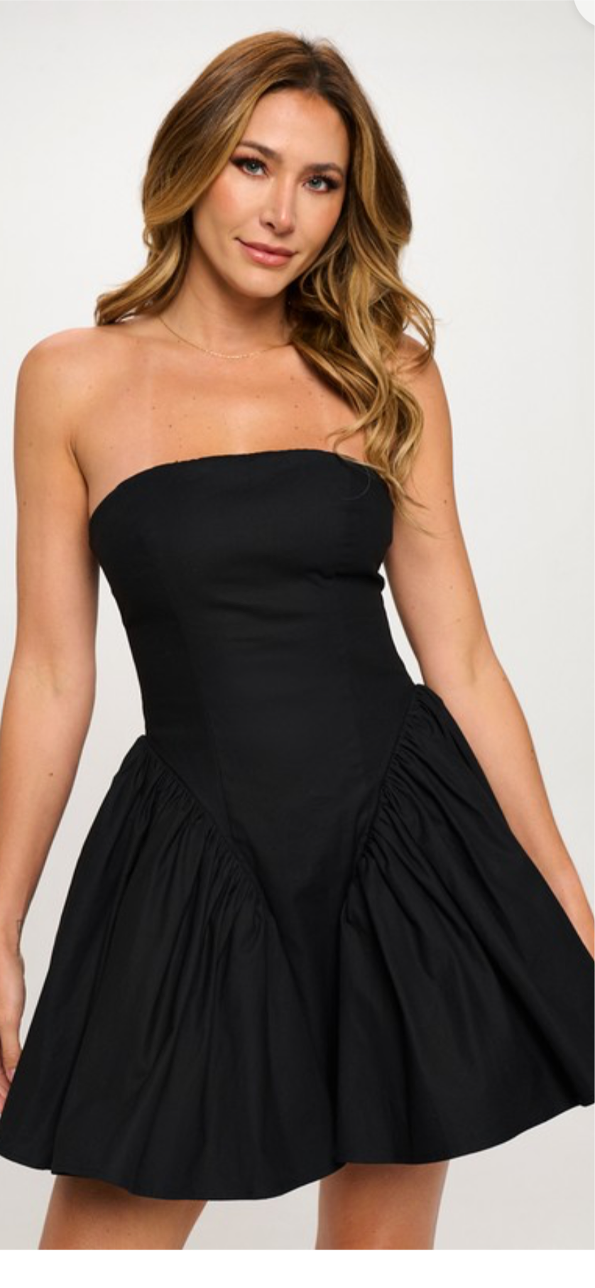 Black Old Money A Line Tube Dress