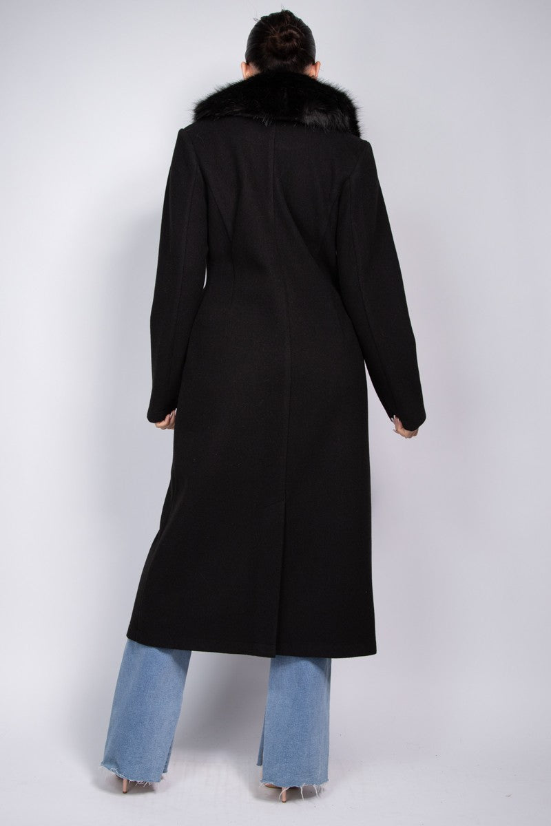 Longline Fuzzy Collar Jacket