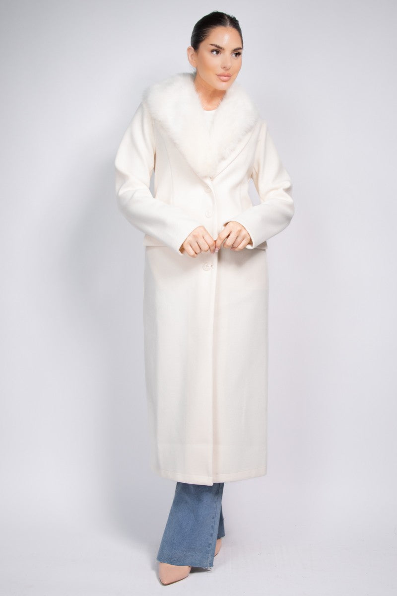 Longline Fuzzy Collar Jacket