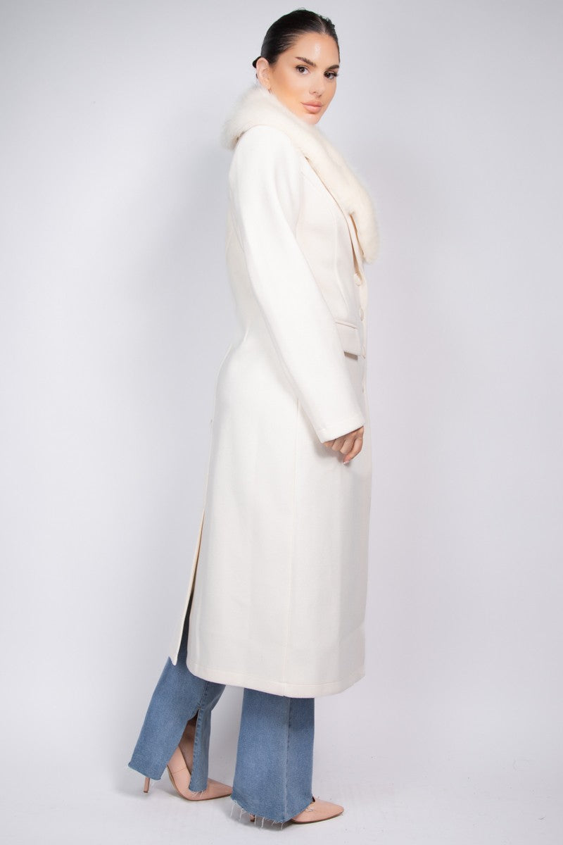 Longline Fuzzy Collar Jacket