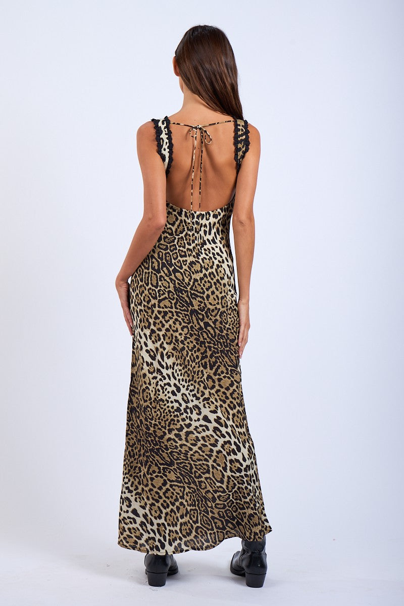 Leopard U Back Maxi Dress