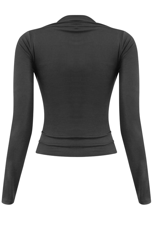 Long Sleeve Vampira Top Black