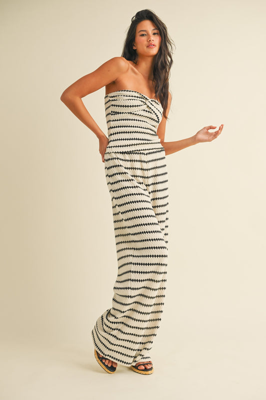 Textured Stripe Tube + Pant Set