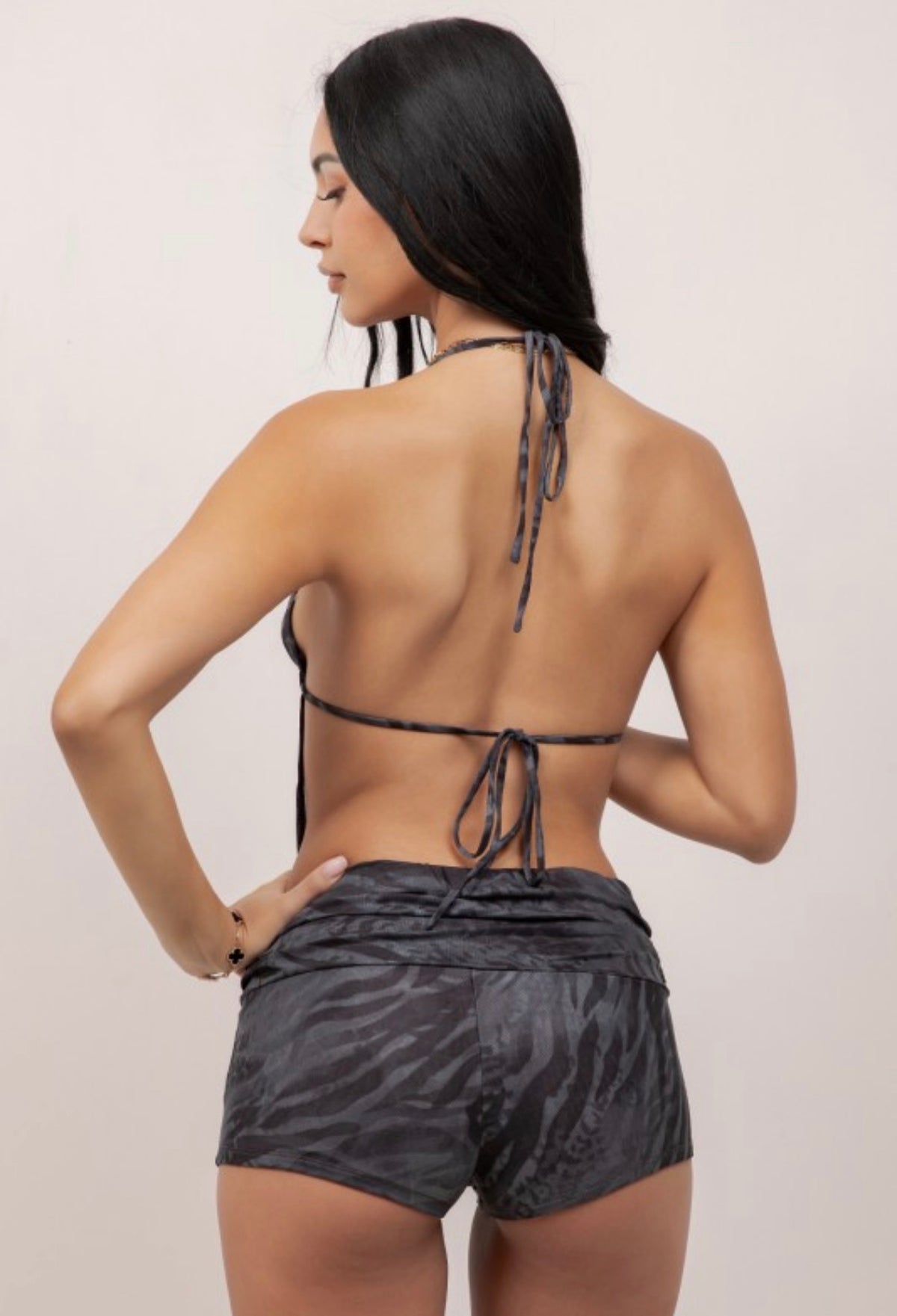 Zebra/Animal Print Halter Top / Foldover Short Matching Set