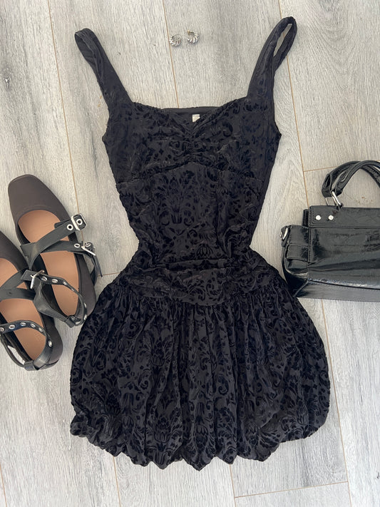 Floral Velvet Bubble Dress