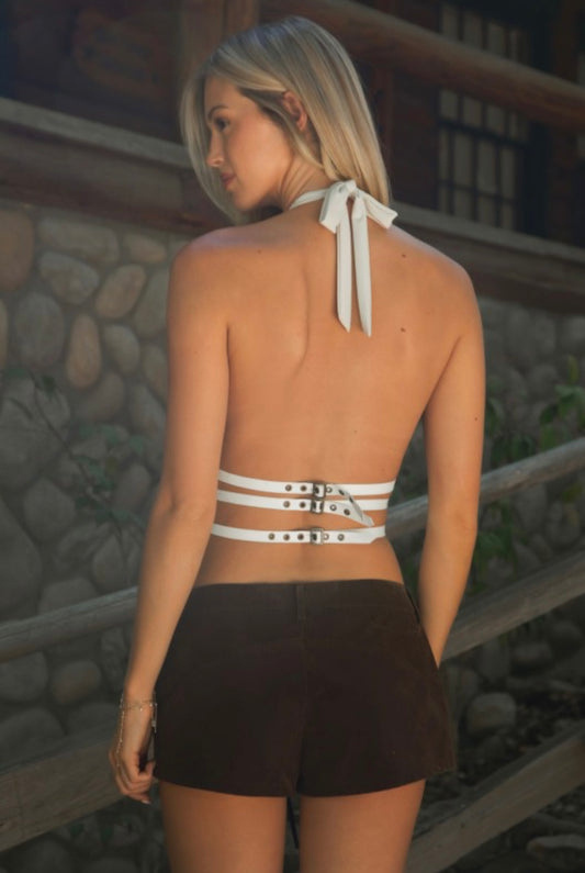 Cream Hardware Halter Top