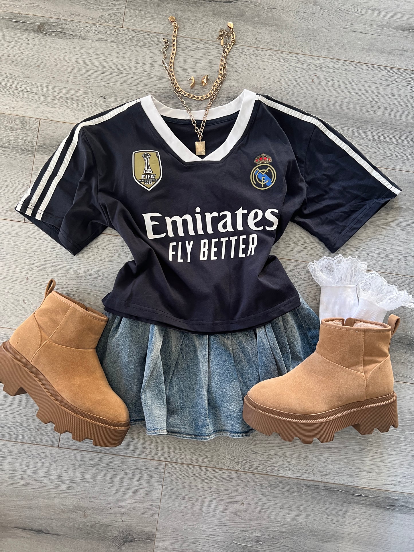 Emirates Boyfriend Jersey Tops Navy