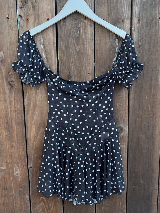 Polka Dot Swing Dress Black/White