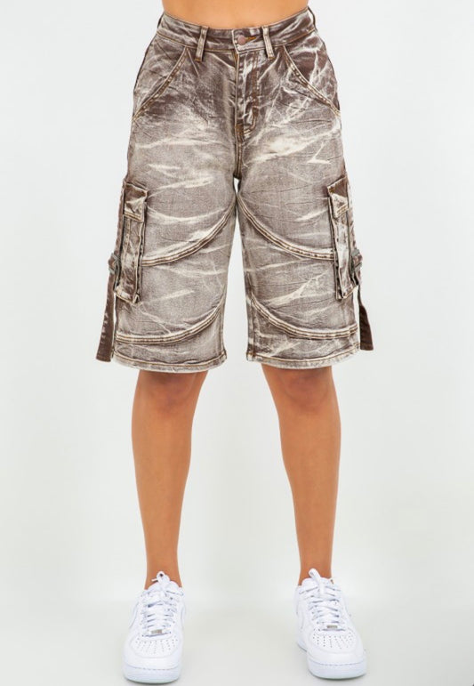 Acid Wash Cargo Jorts