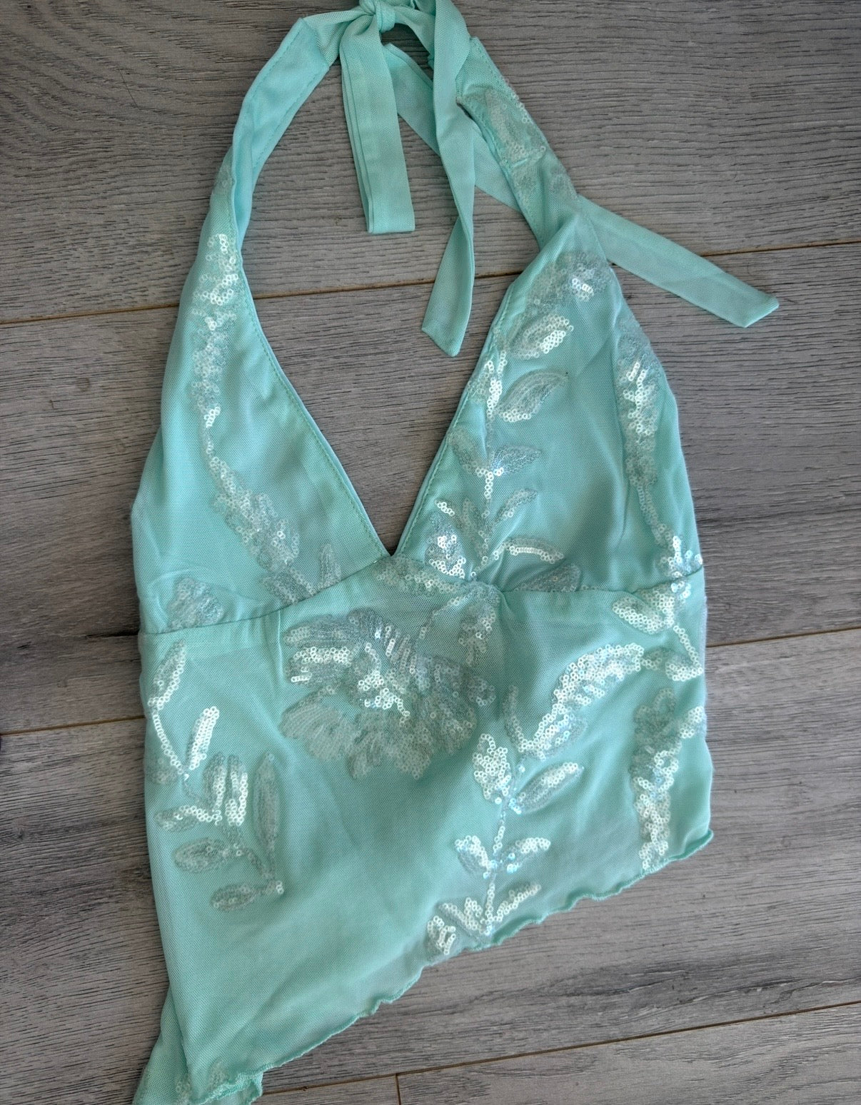 Blue Sequin Top