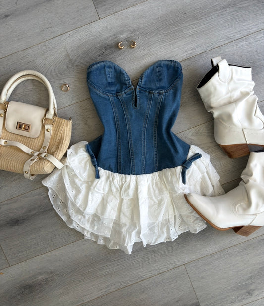 Denim Contrast Romper
